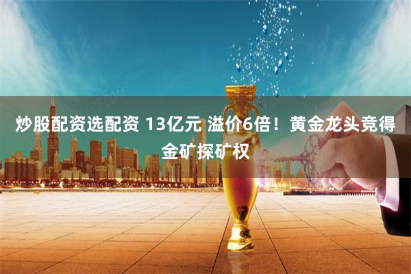 炒股配资选配资 13亿元 溢价6倍！黄金龙头竞得金矿探矿权